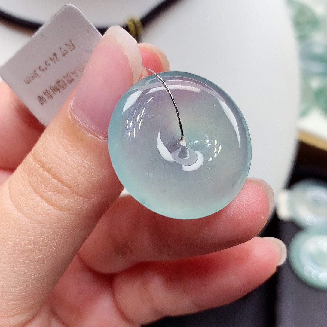 颈饰未镶嵌翡翠编号128，24.5/5.3