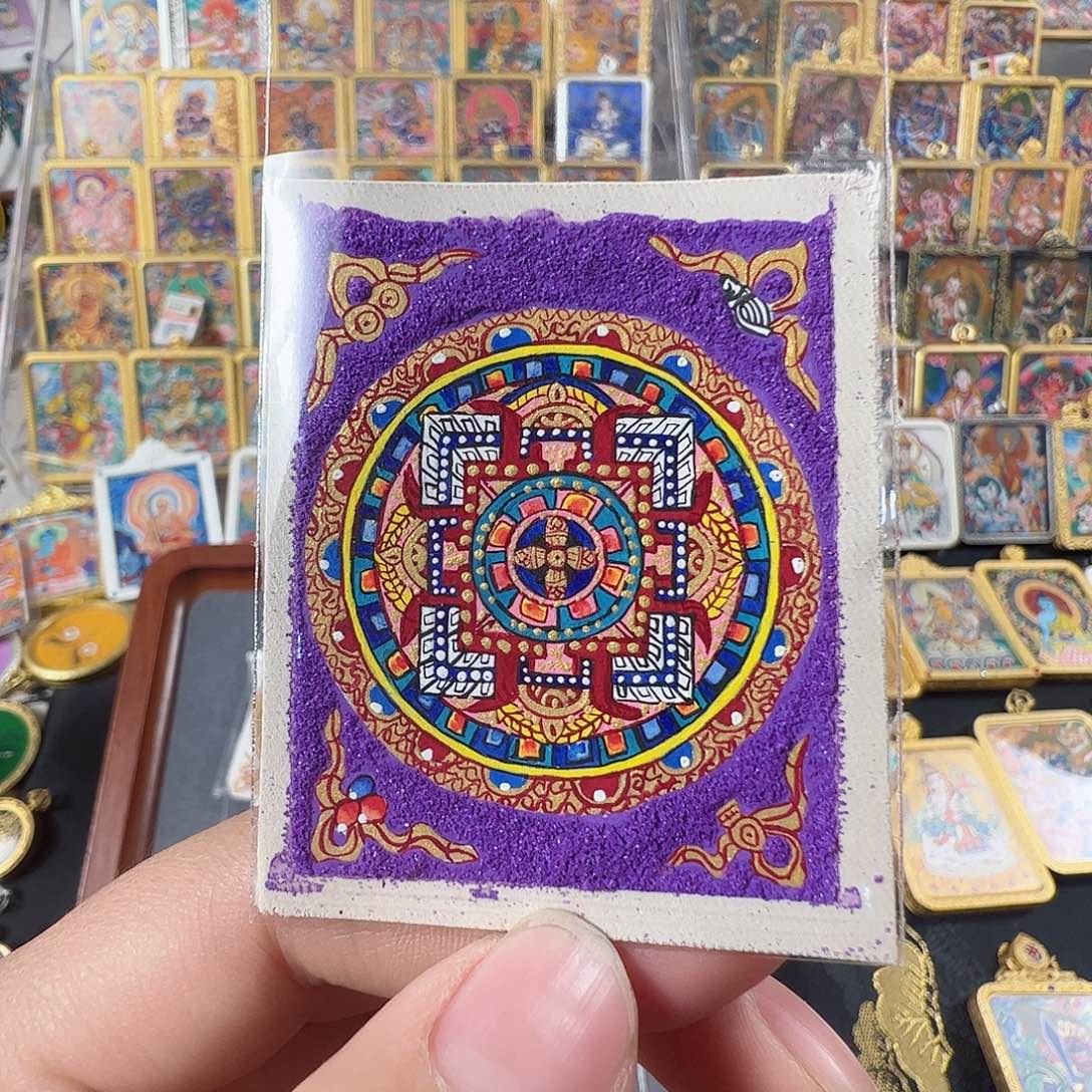 吊坠馋*坛城纯手绘唐卡