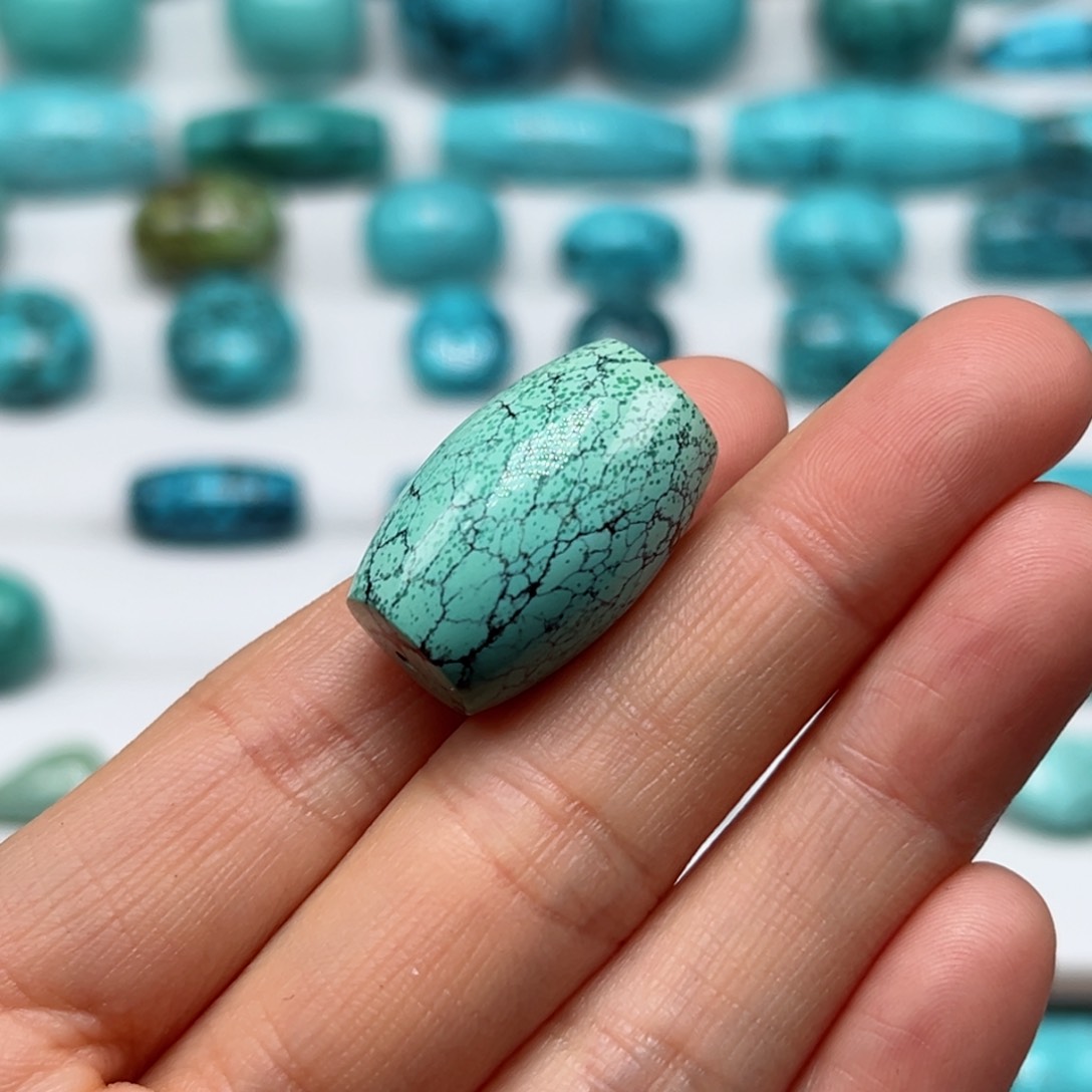 绿松石珠宝奇石银S925镶嵌大***D