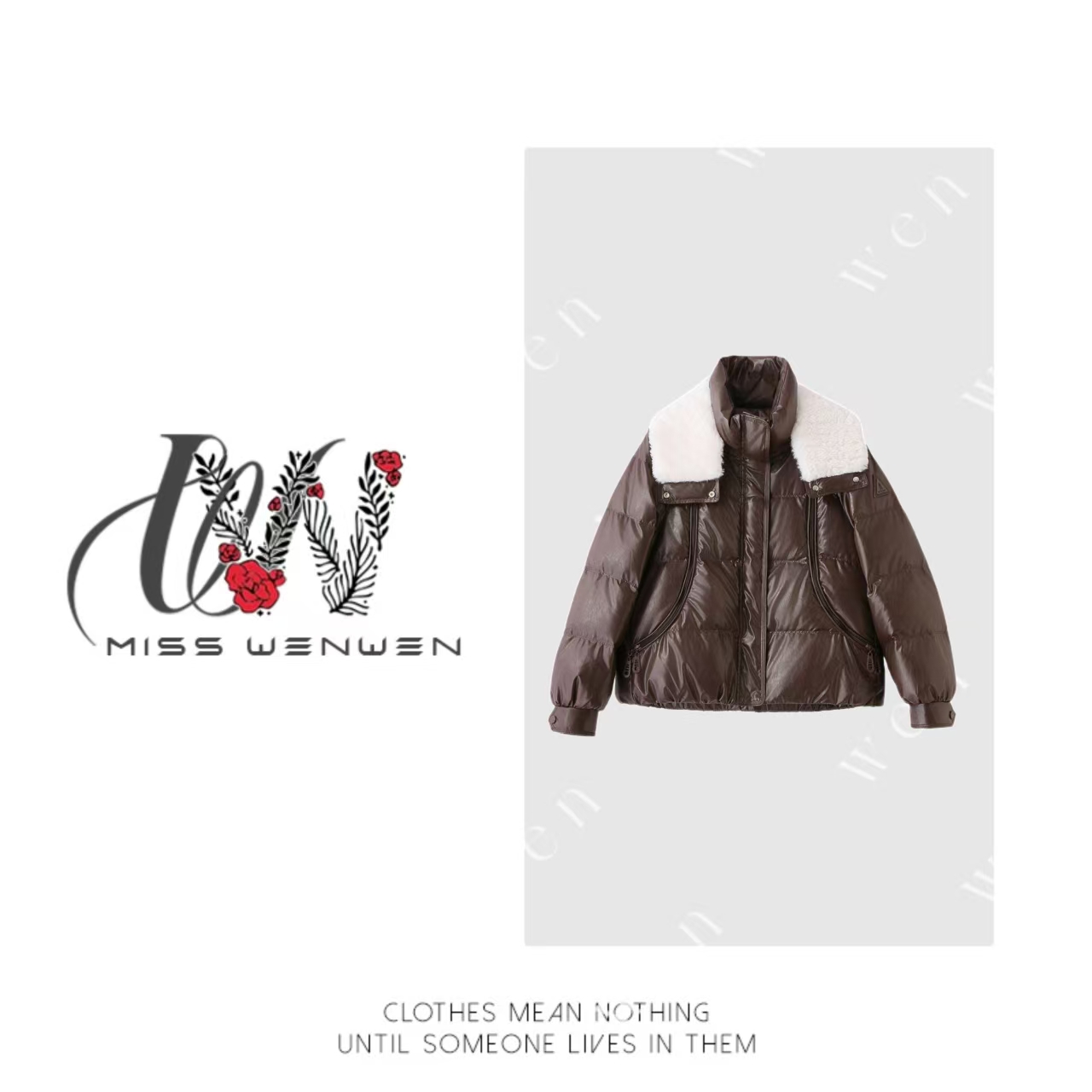 毛领羽绒服可拆卸免洗PU皮新款时尚洋气百搭女装白鸭绒保暖外套