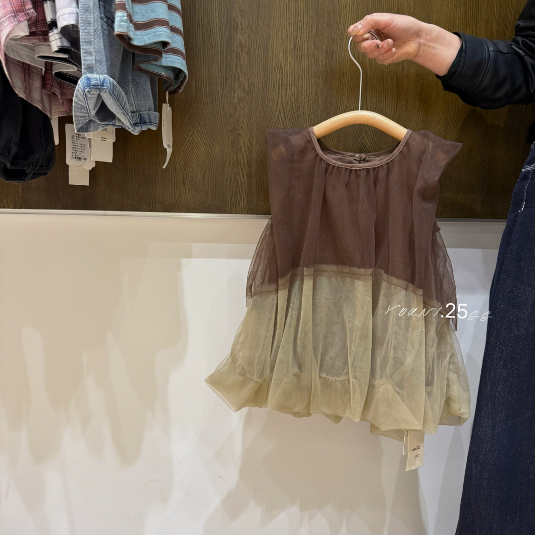 25208 现货no退换 女童拼色纱裙