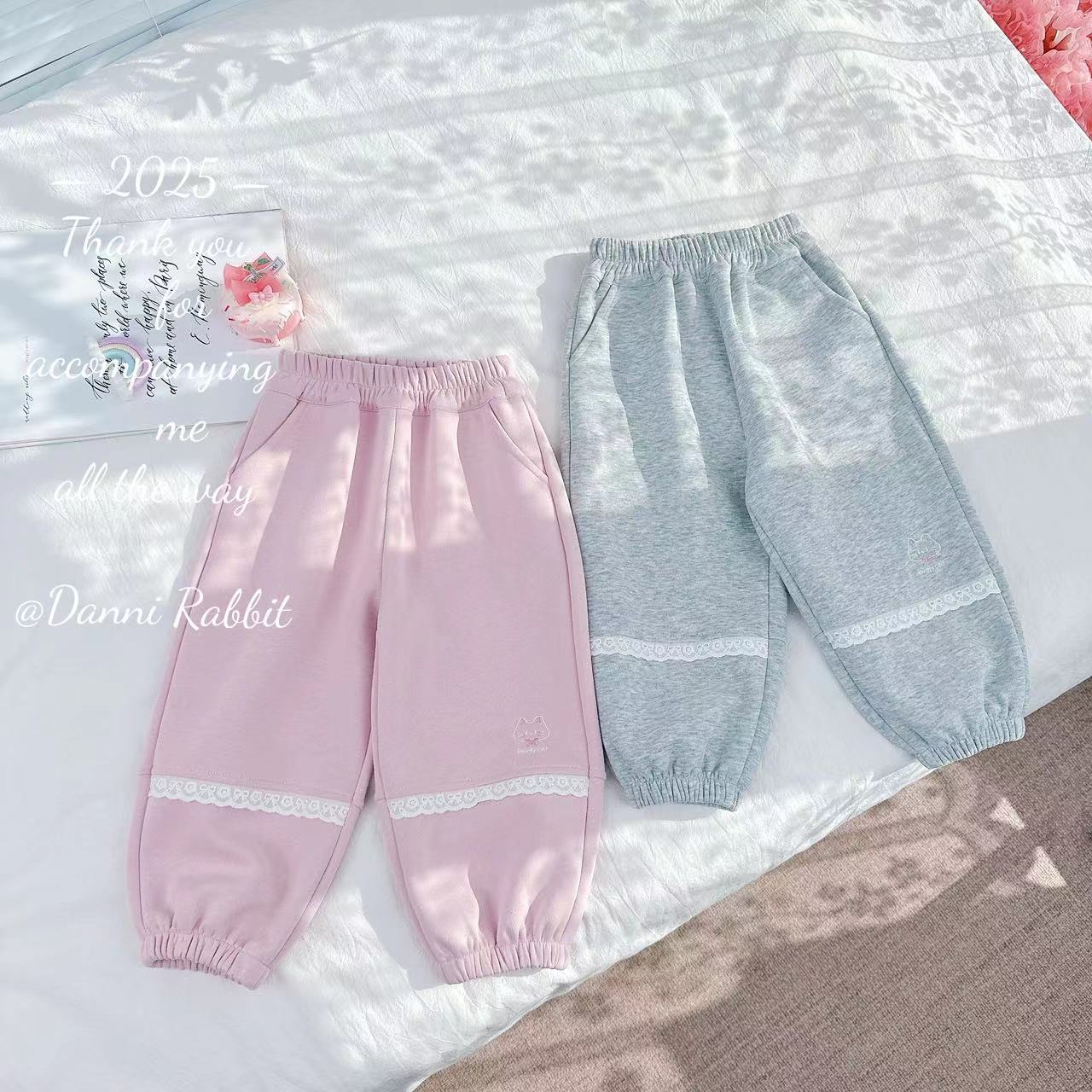 【Dannirabbit】*精致舒适百搭款*女童蕾丝花边卫裤 D-W654