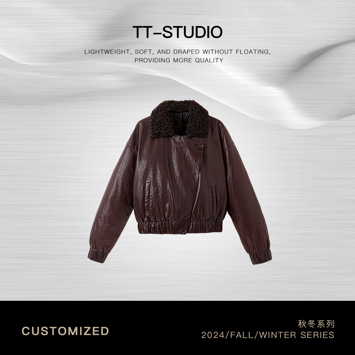 TT【波尔多】90白鹅绒油蜡真皮拉贡皮毛一体毛领羽绒服TT-MYOL82622