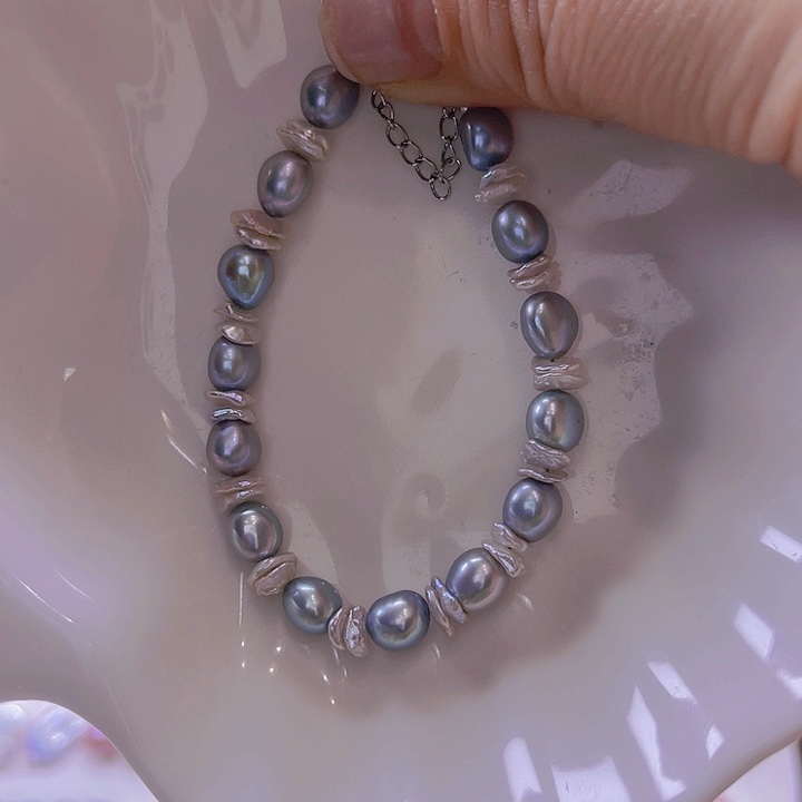 淡水珍珠手绳合金