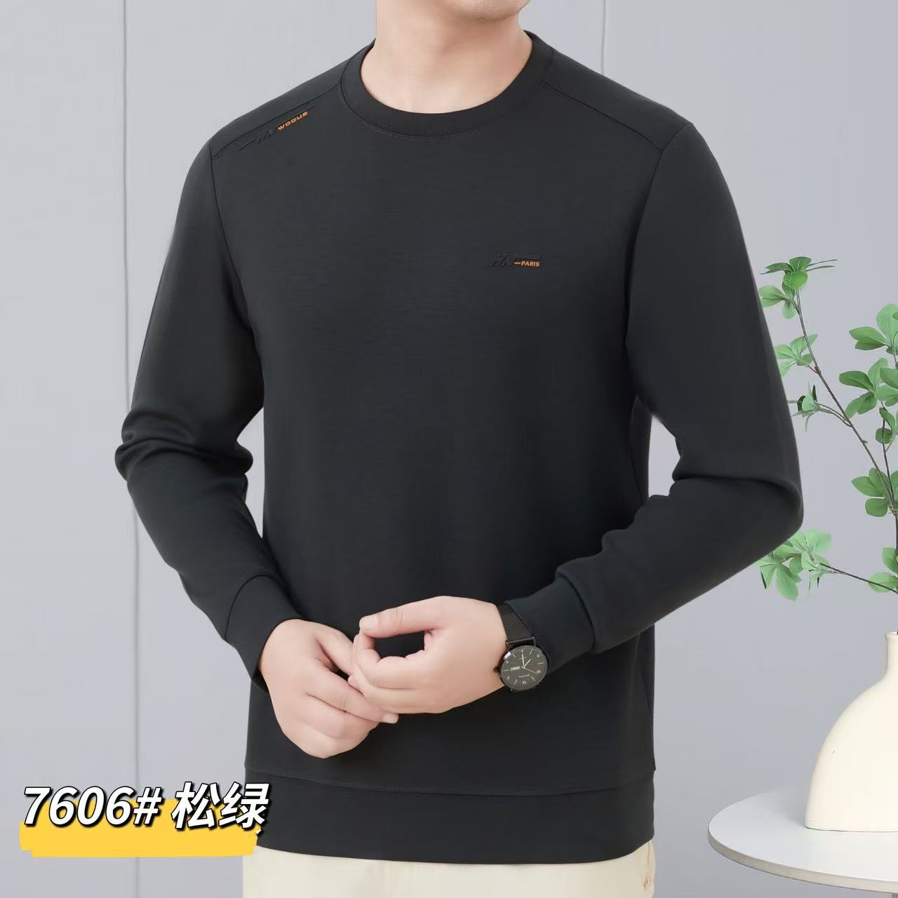 七六零六冬季新款男士加绒打底