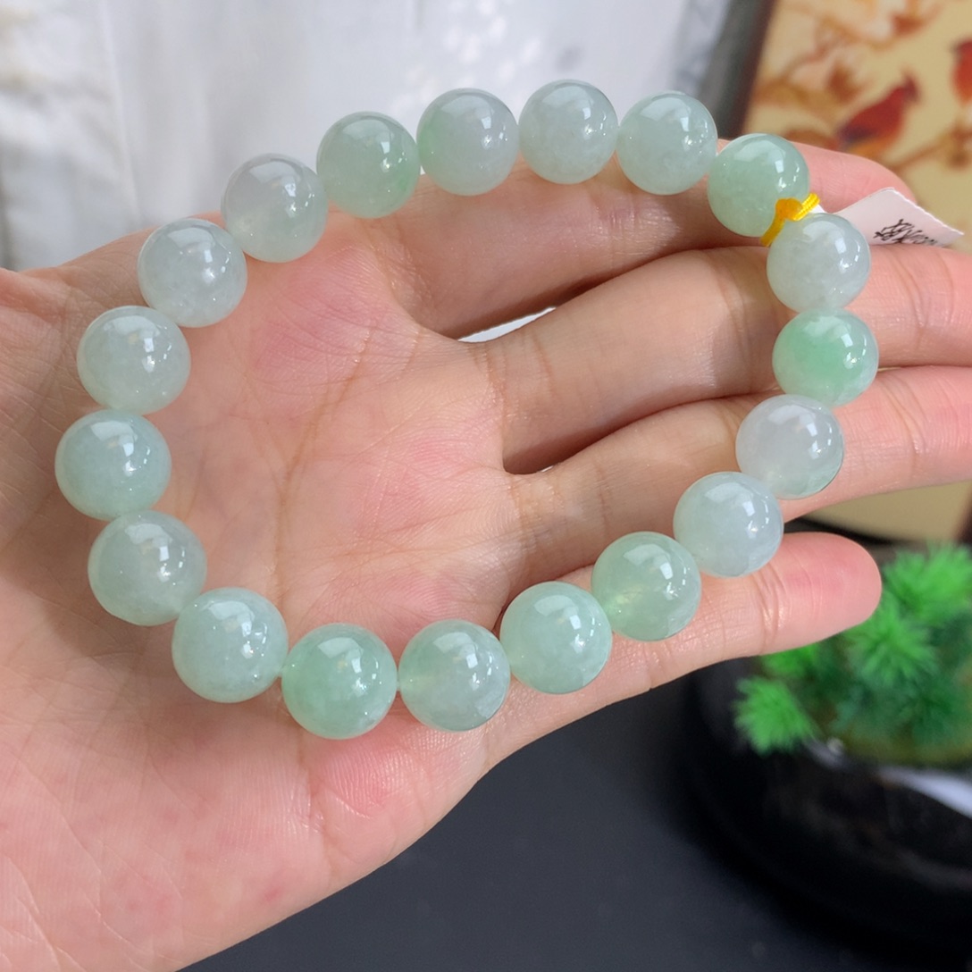 翡翠未镶嵌手串卡9.9胶润晴手串