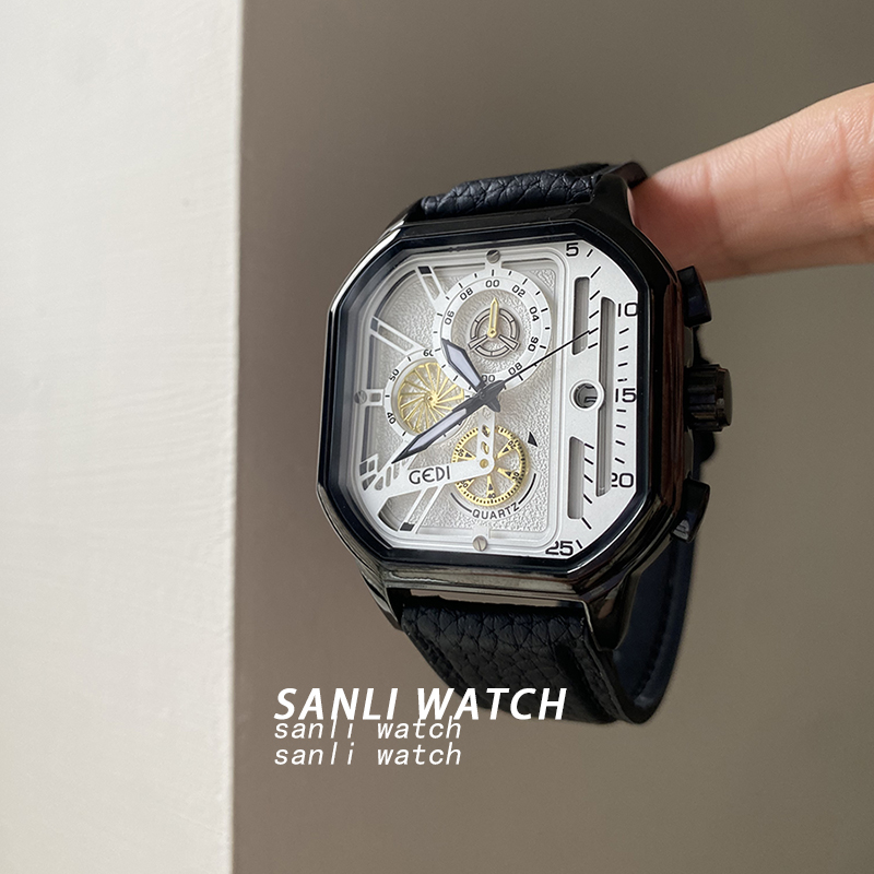 方形大表盘手表女精致甜美小众高级感日历气质ins风石英表420