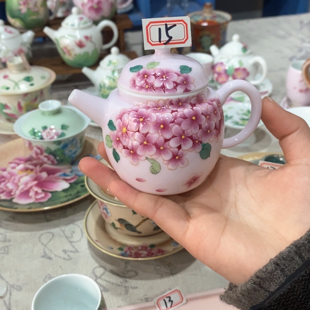 手工手绘柴烧茶杯杯杯
