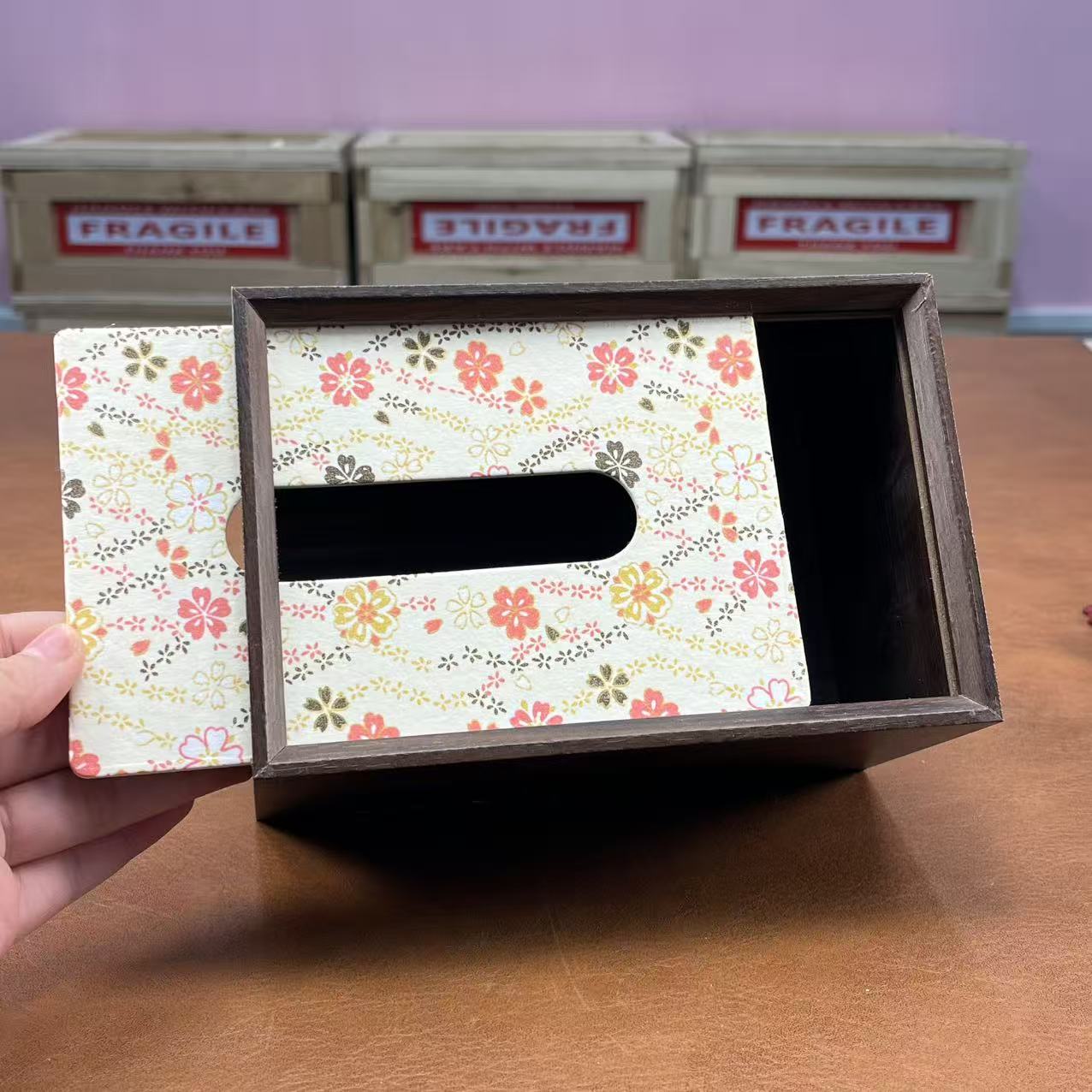 家用木盒纸巾抽3905