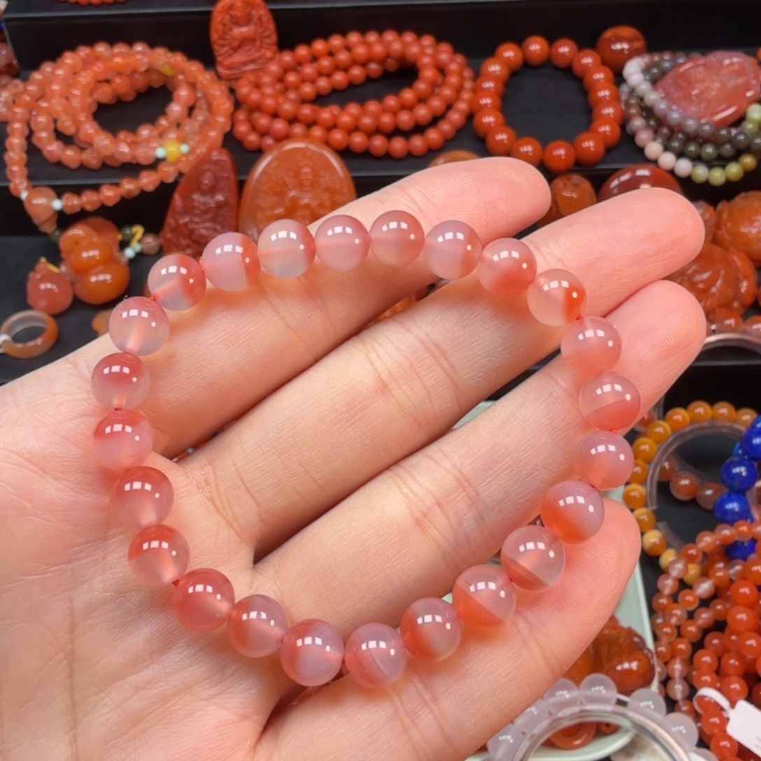 南红玛瑙未镶嵌手串7.5