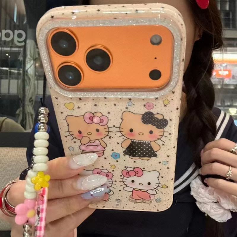 满屏星星波点kt猫咪适用于iPhone17promax手机壳16少女心15可爱14