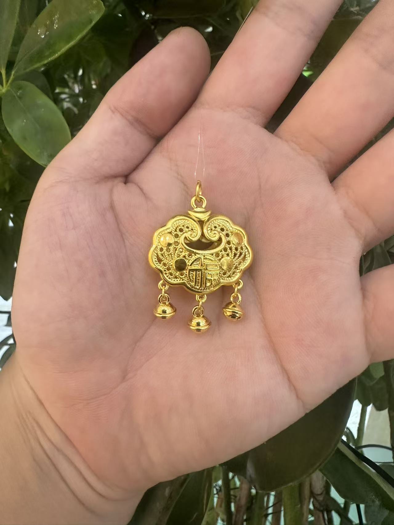 赛菲尔3D足金平安锁吊坠