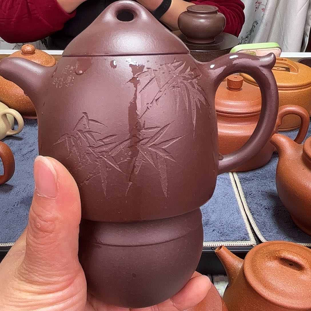 紫砂茶壶秦权220cc老紫泥
