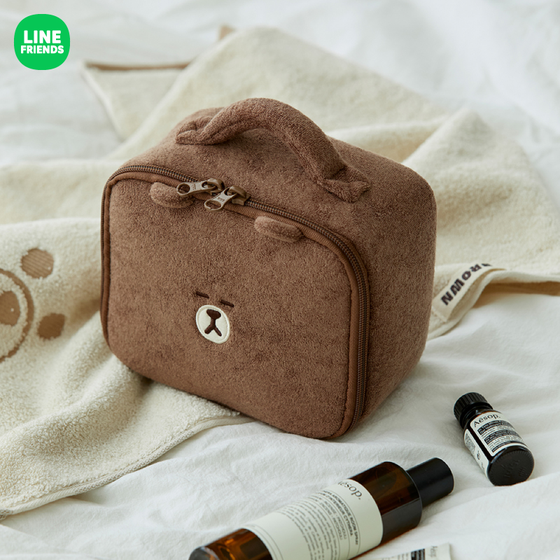 LINE FRIENDS 连我朋友慵懒宅家系列 多功能收纳包 大容量化妆包