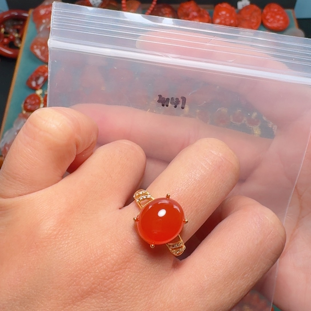 南红玛瑙南红 银S925镶嵌