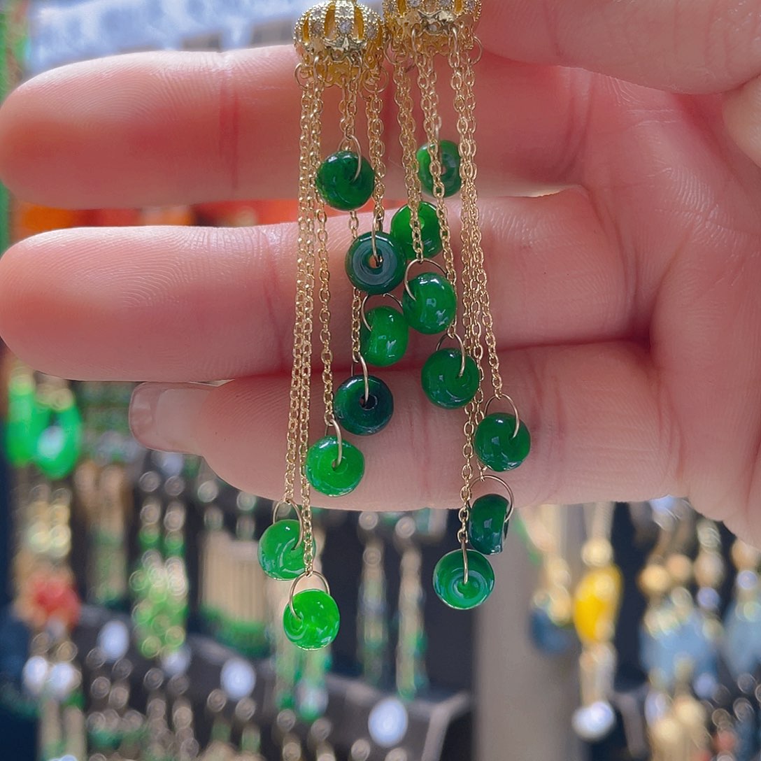 翡翠耳饰合金翡翠饰品