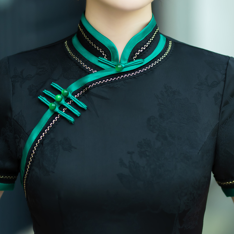 [按编号拍]衣服/S-4XL衣长125后拉链修身款旗袍断码高货清仓尾货