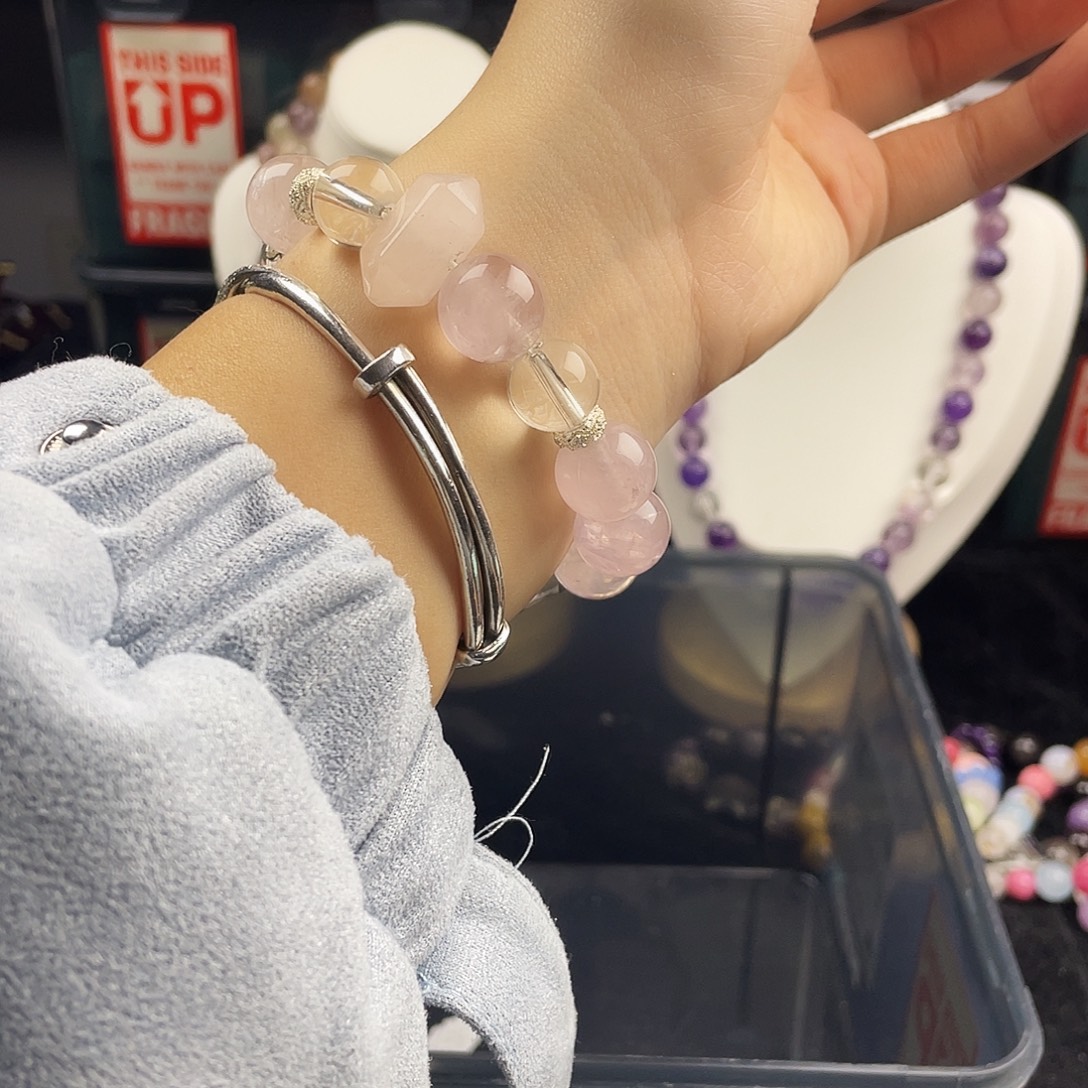 银S925镶嵌烟晶手链