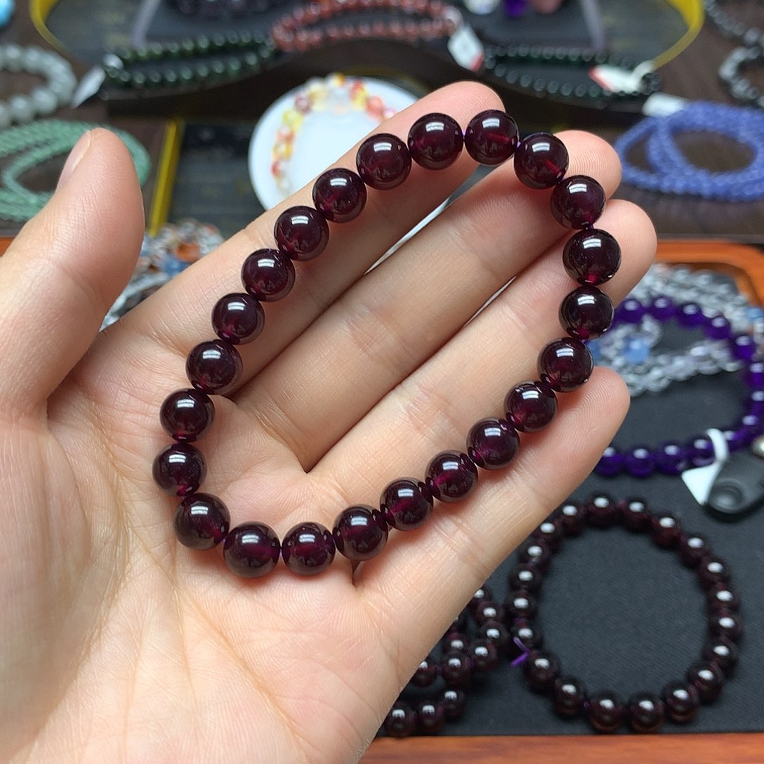石榴石手链未镶嵌手链