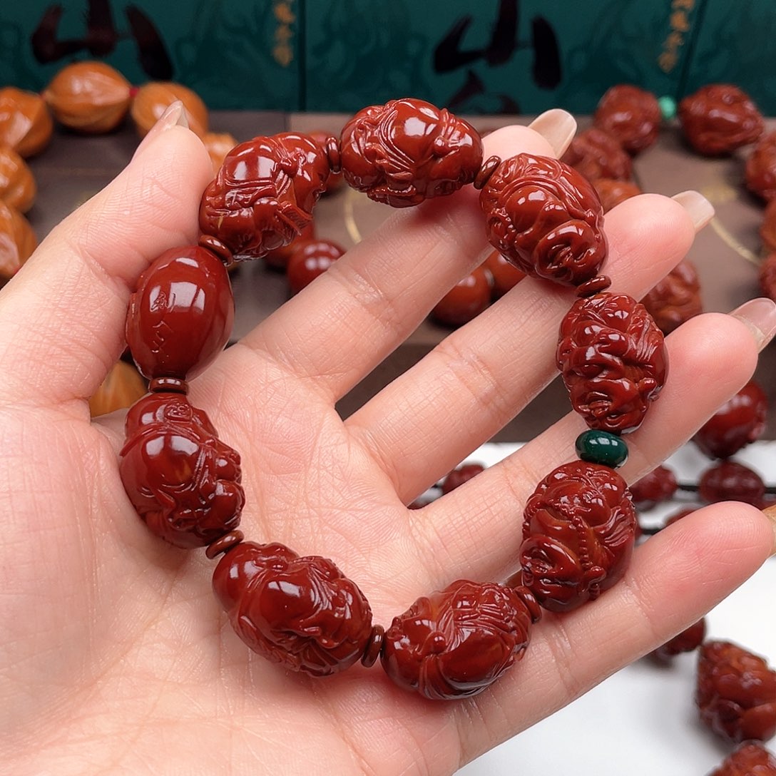 橄榄核手串?***疯弥勒手串