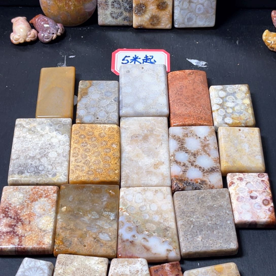 硅化珊瑚（珊瑚玉）吊坠未镶嵌