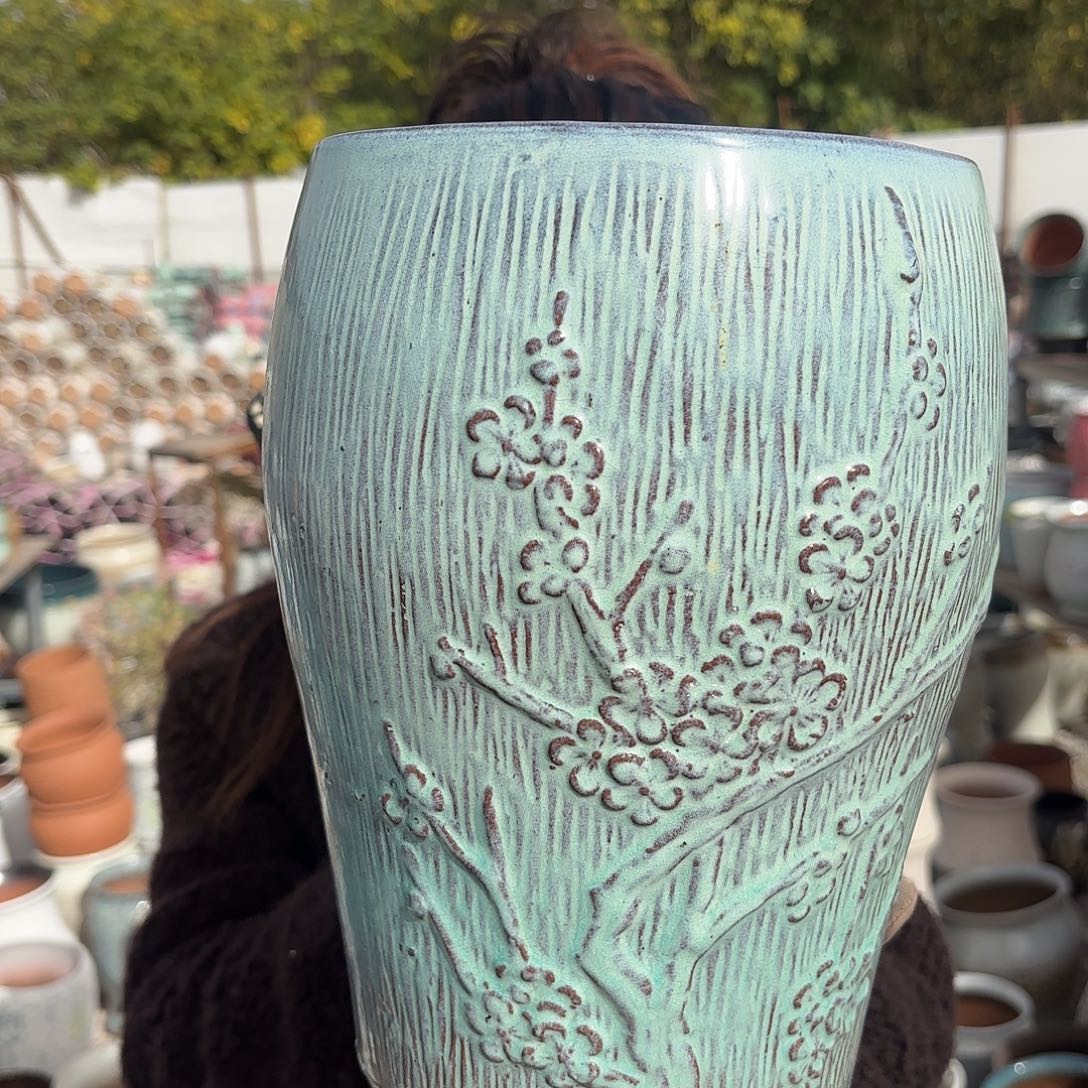 口径18高度28一个蓝梅花