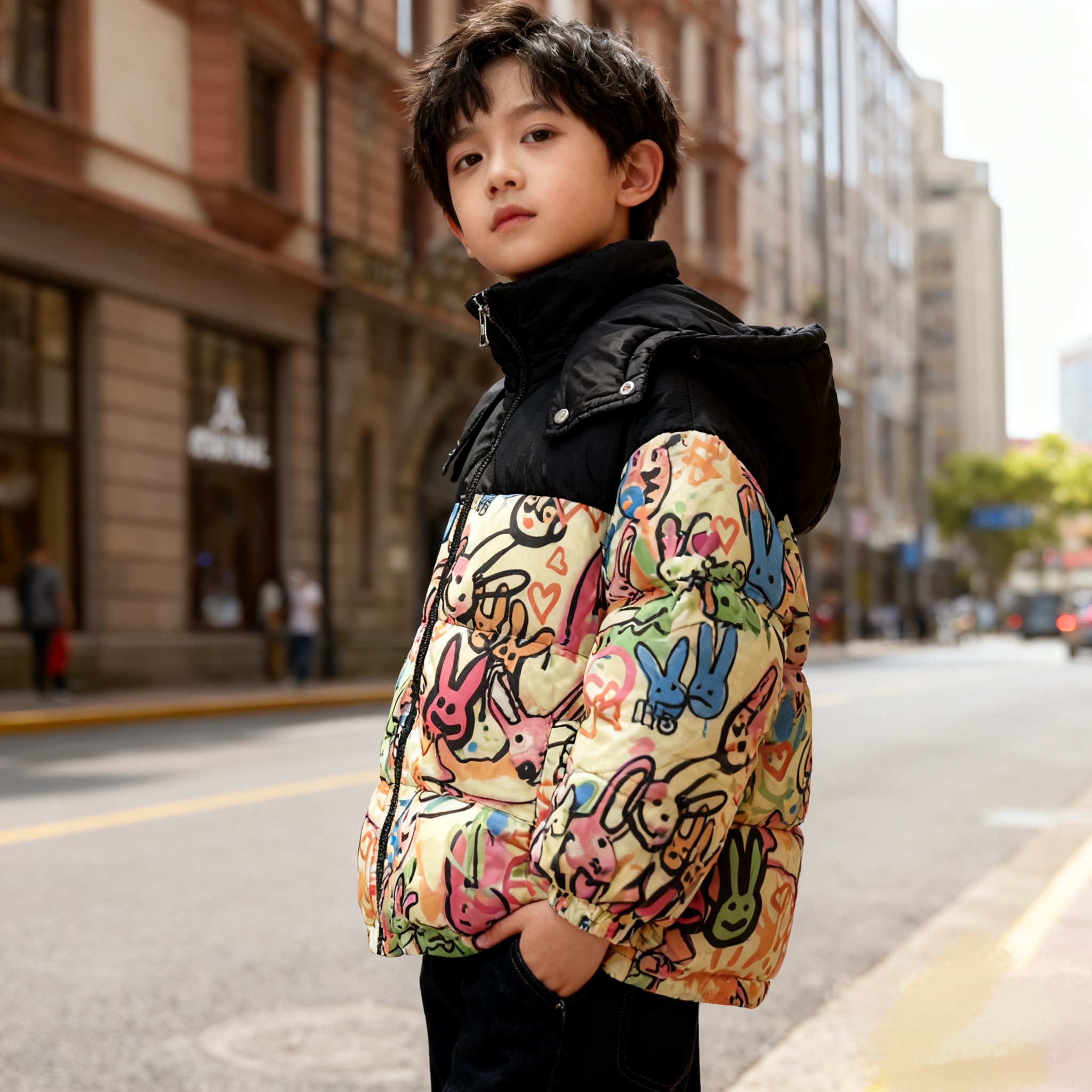 3299炫彩涂鸦羽绒服(gyd)