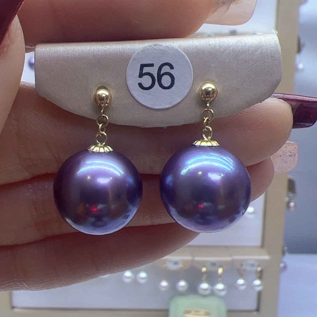 淡水珍珠耳饰18K金镶嵌