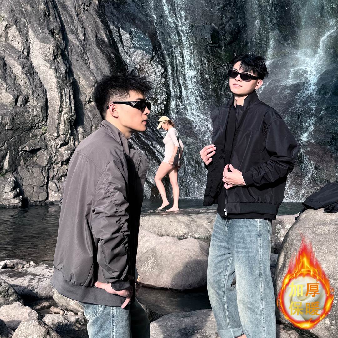 美式教练夹克工装三防立领休闲秋冬加厚棉服飞行工装百搭棉衣外套