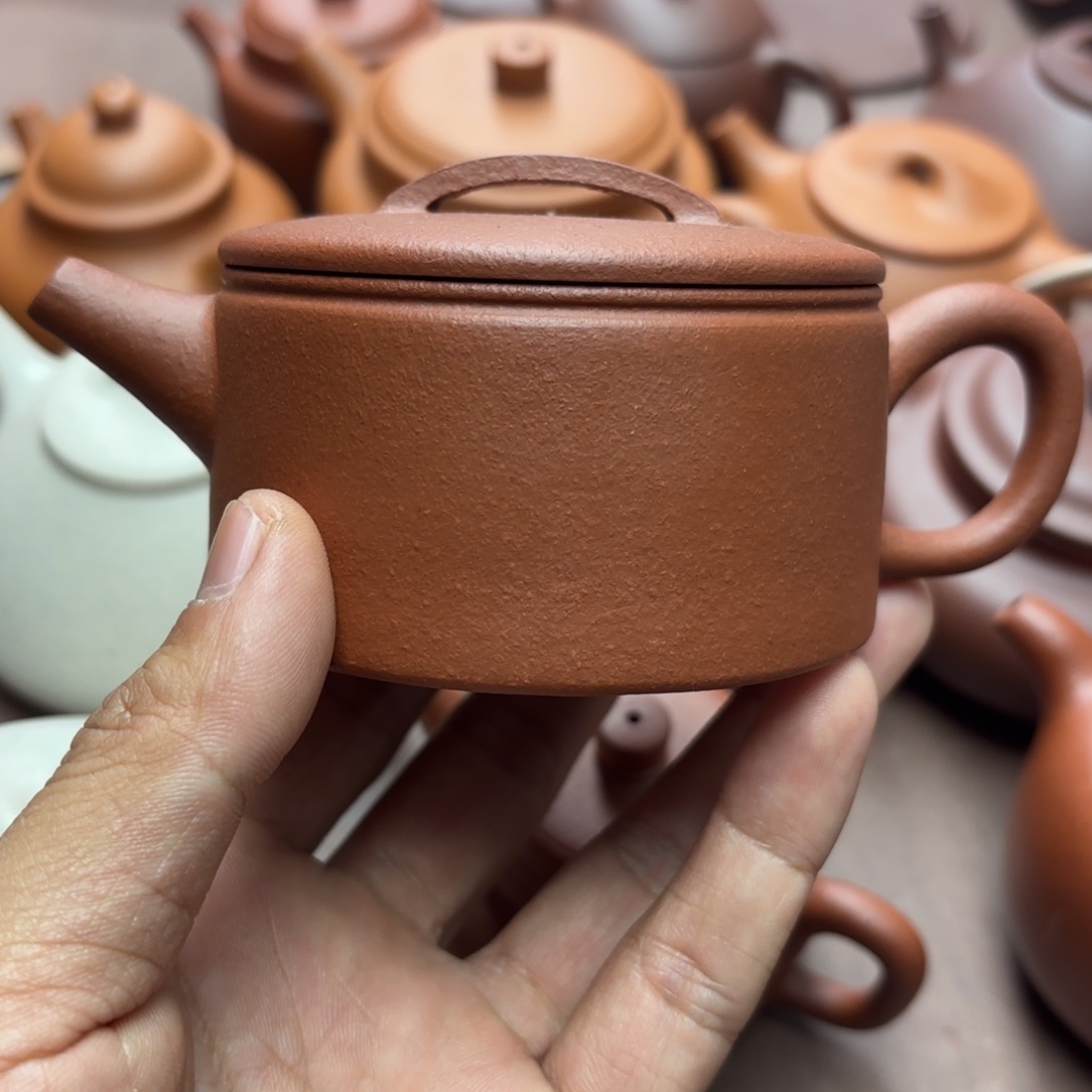 紫砂茶壶汉瓦壶微瑕红降坡150CC