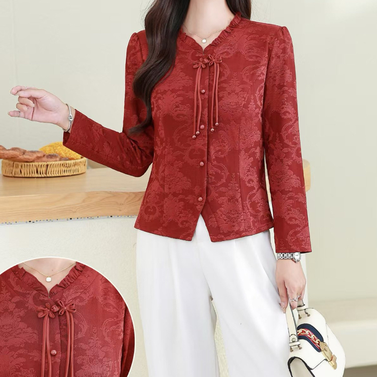 A169冬季新款时尚洋气套头提花抓绒上衣