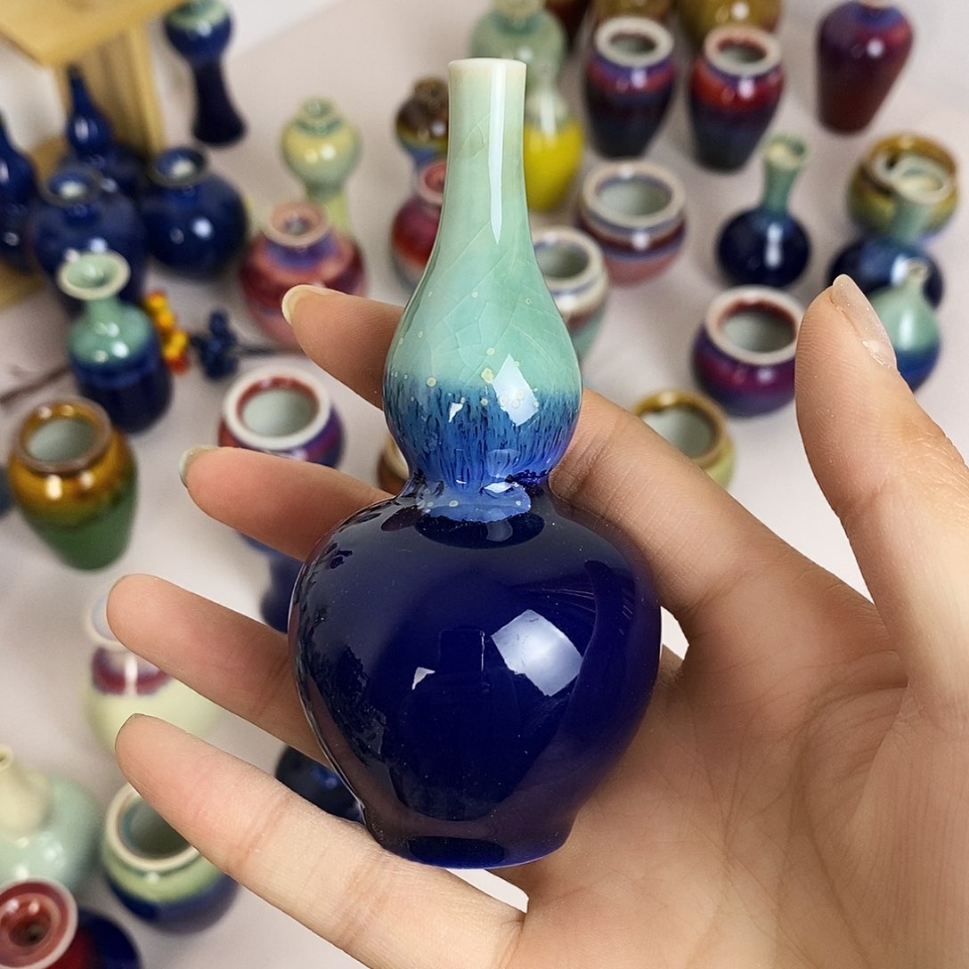 摆件景德镇高温陶瓷小花瓶