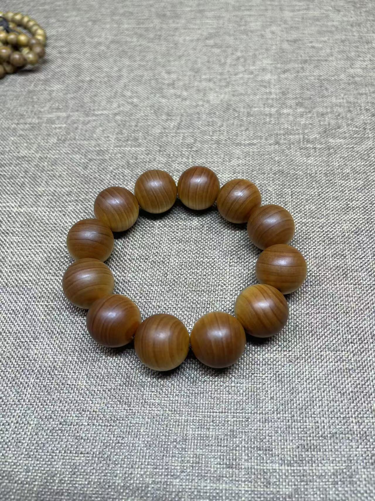 天然太行陈化崖柏天然高油男女文玩佛珠手链提神香味十足手串