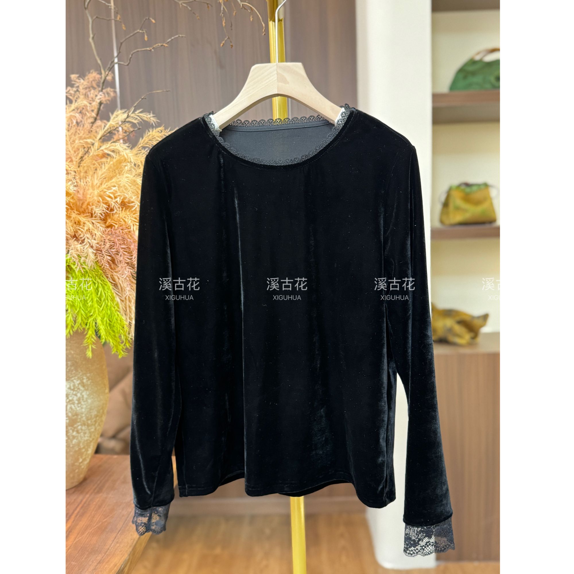 【念慈】2025秋冬新款打底衫重工真丝丝绒长袖小衫极简风高级