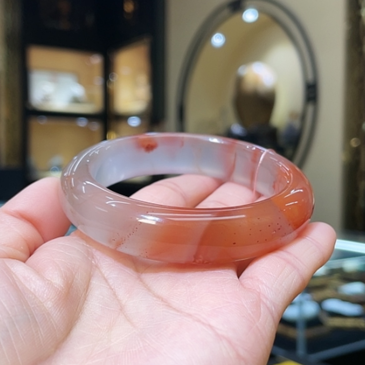 【闪购商品】南红玛瑙手镯未镶嵌57.5#64.6g