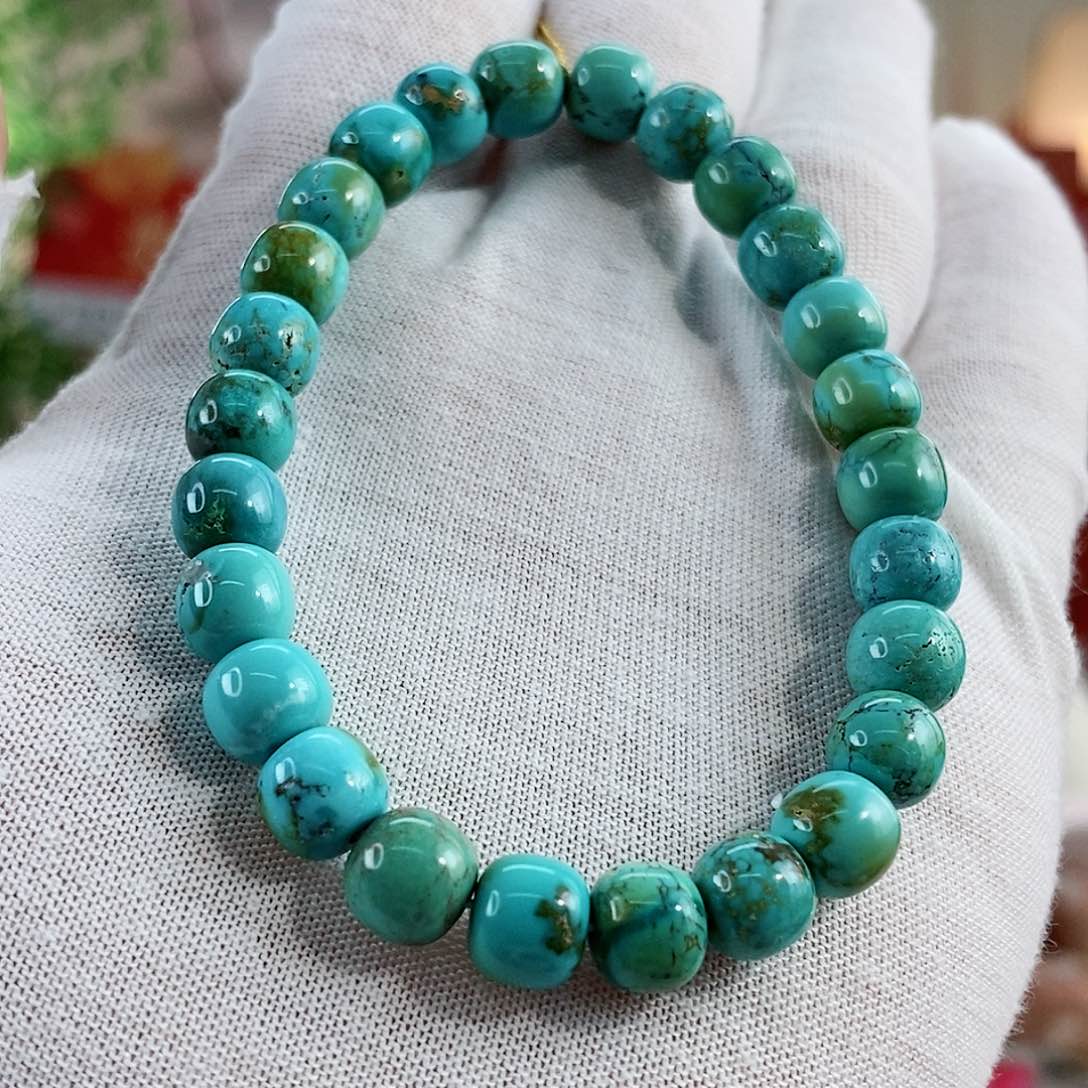 绿松石珠宝奇石未镶嵌7mm