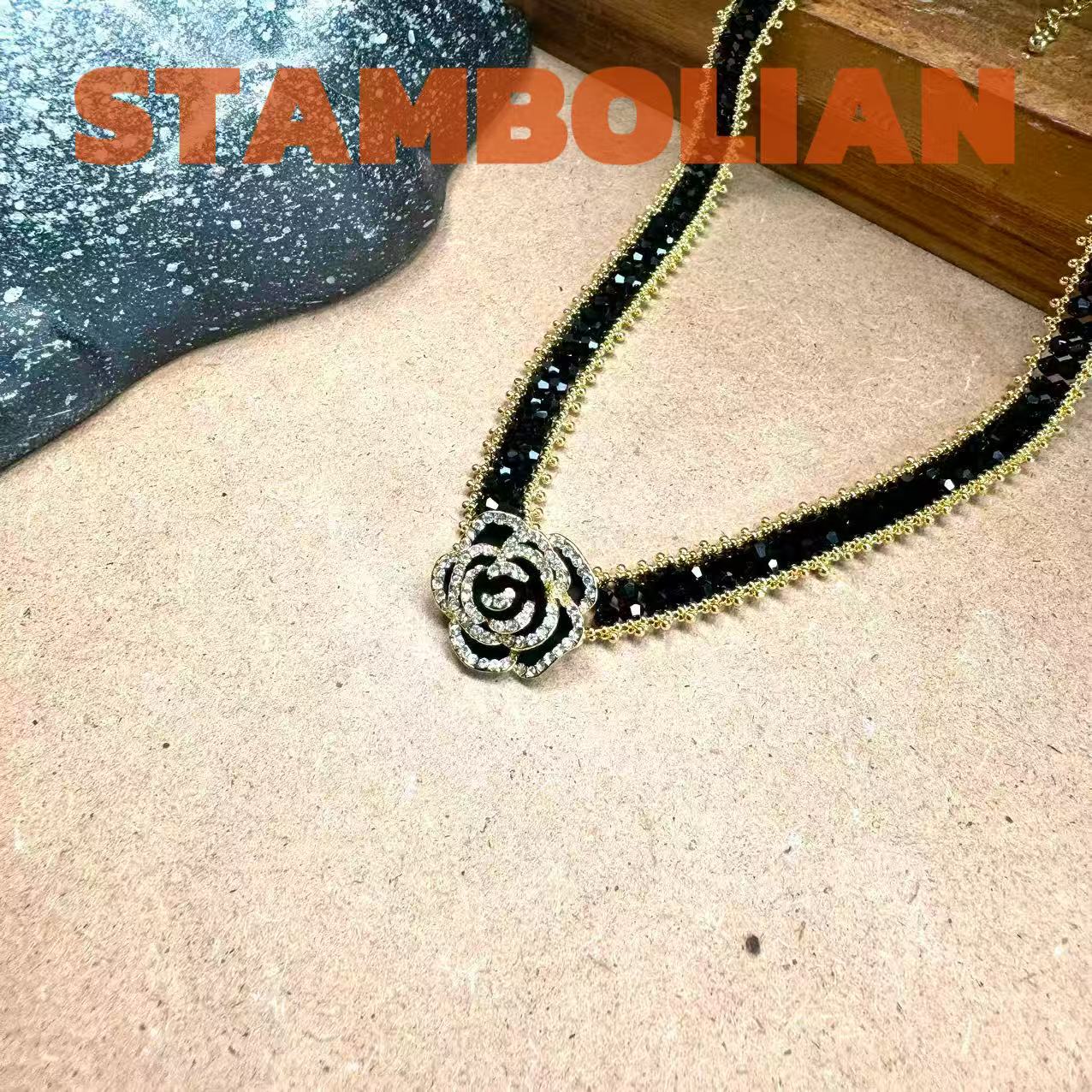 项链 G正品STAMBOLIAN 赫本小香风山茶花项链512339