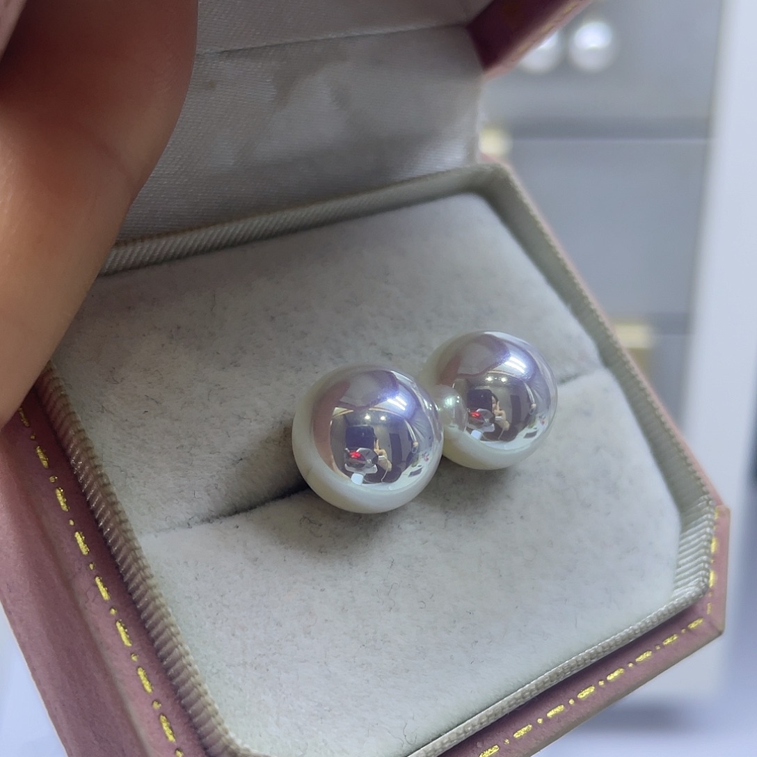 淡水珍珠耳饰银S925镶嵌