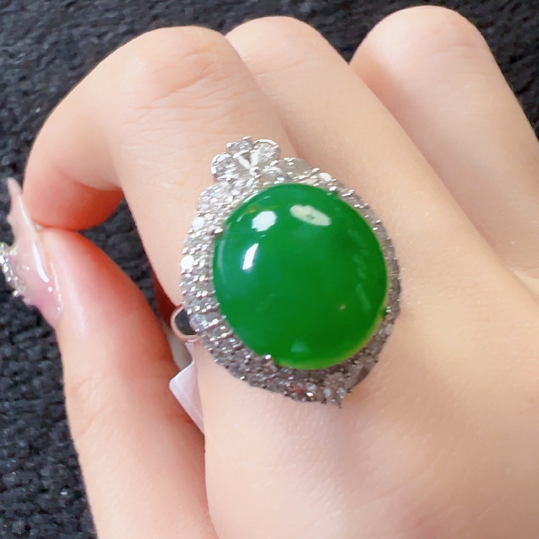 翡翠戒指18K金镶嵌【福利款】签收后24小时鉴赏期