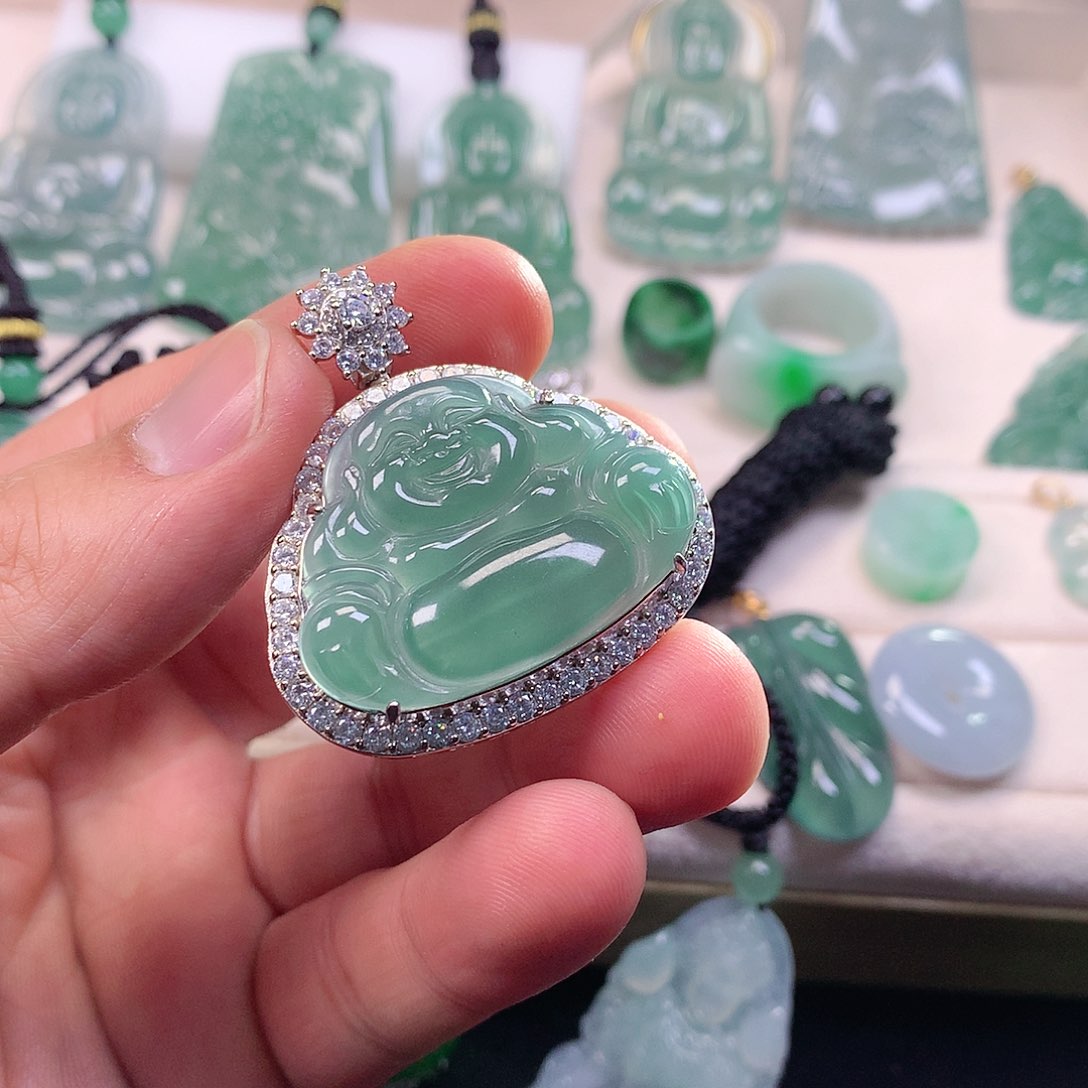 翡翠颈饰银S925镶嵌拓翡翠