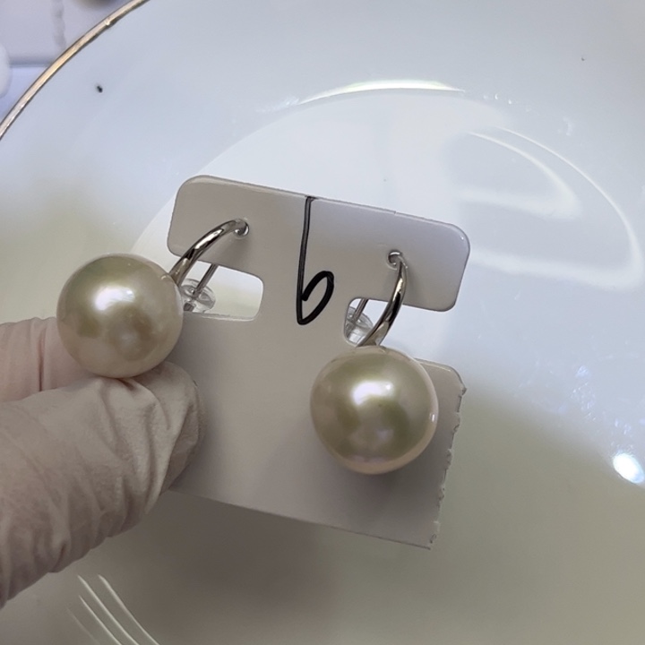 淡水珍珠耳饰银S925镶嵌