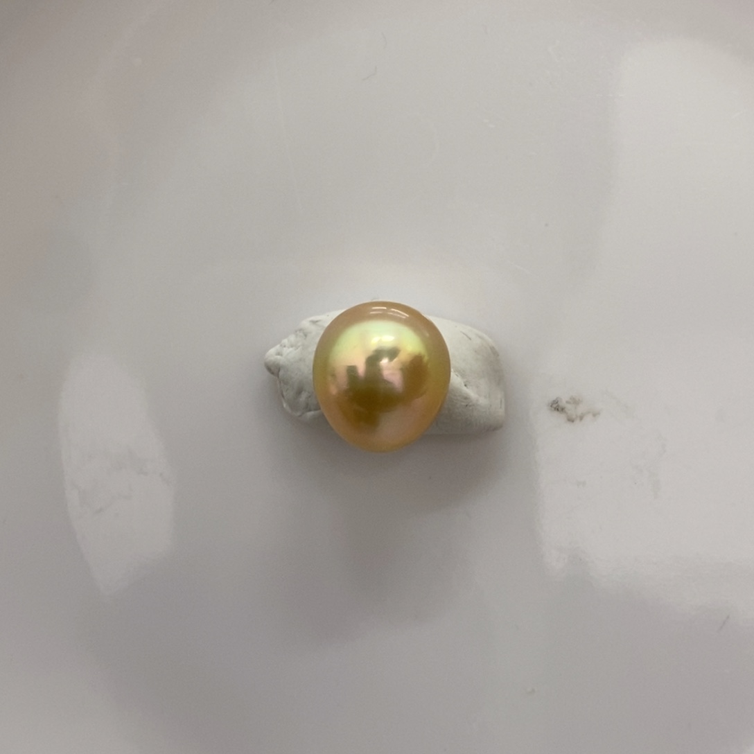 海水珍珠裸珠彩金胡萝卜吊坠12.7mm