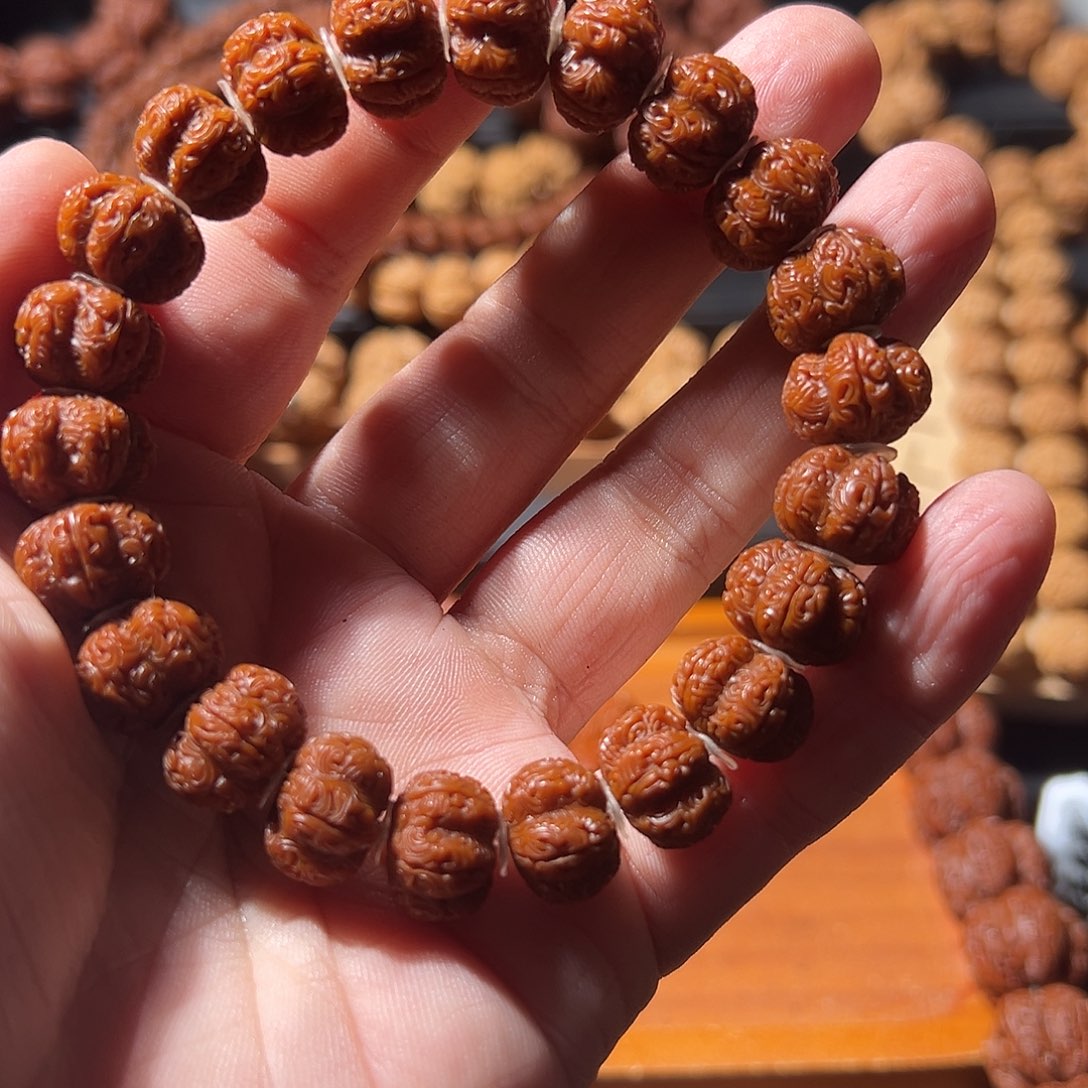 用***3手串金刚菩提13尺寸梅花祥云龙珠