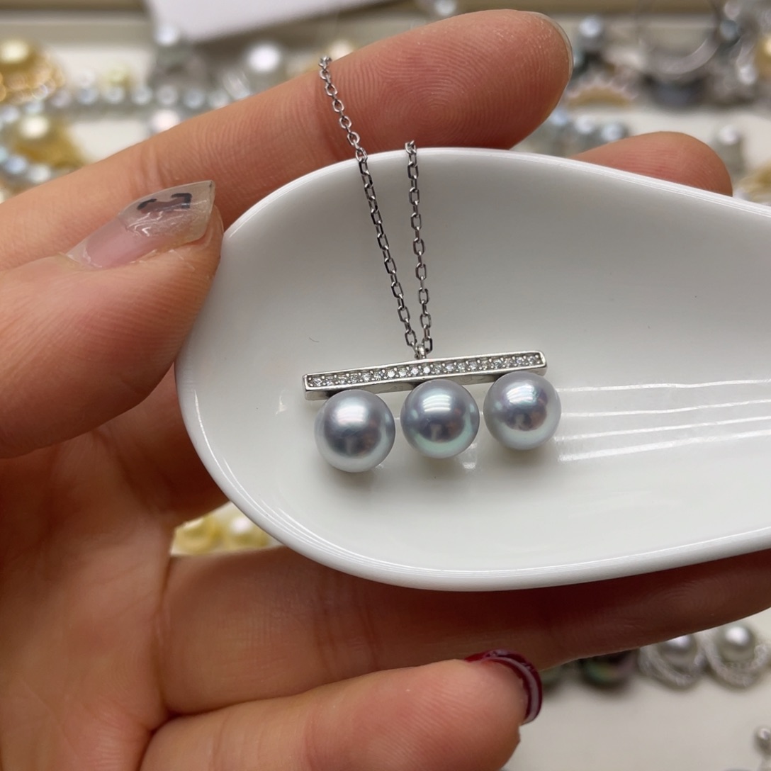 海水珍珠项链银S925镶嵌