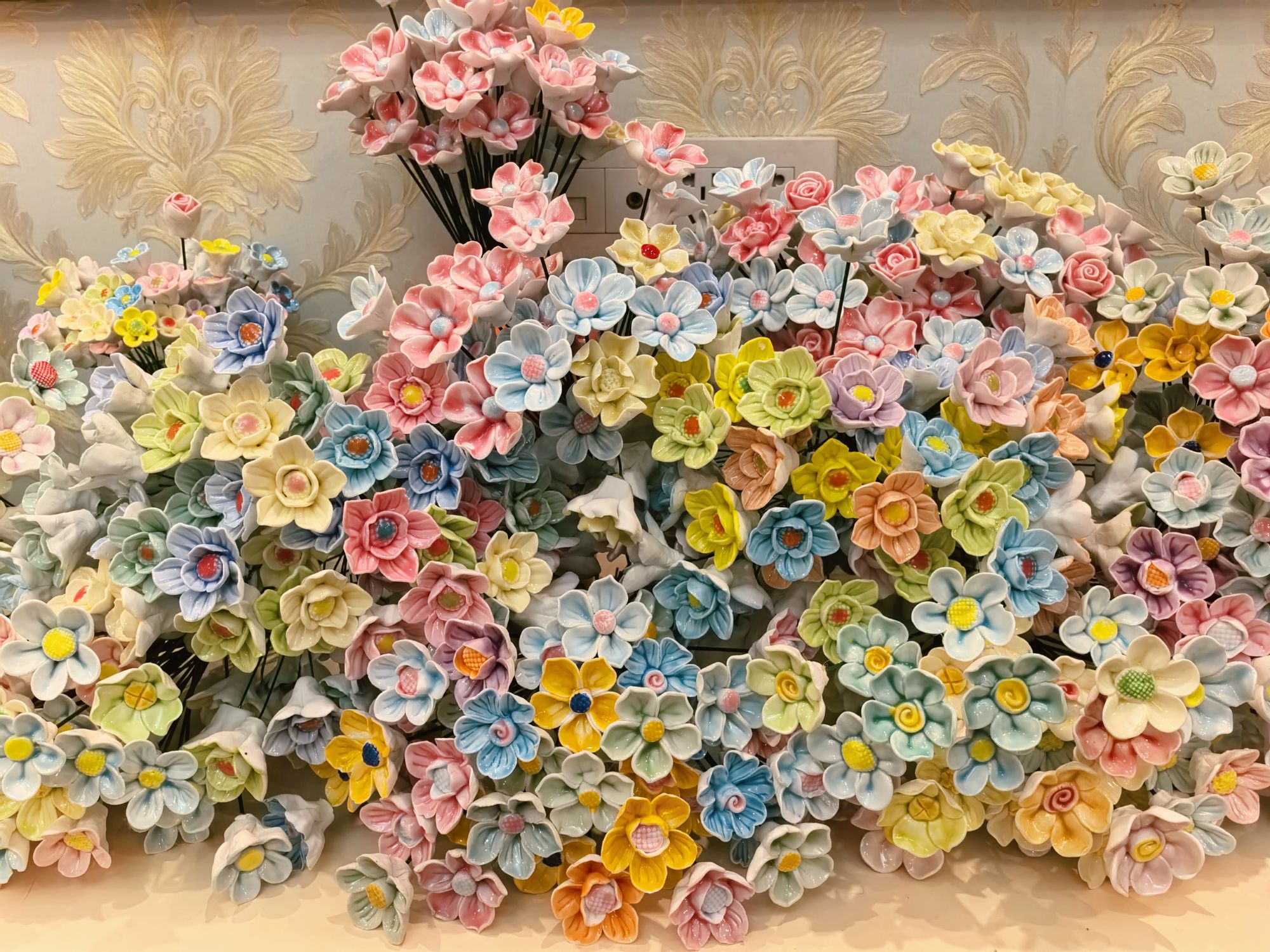 景德镇陶瓷花束高温手工花生日礼物求婚礼物家居装饰