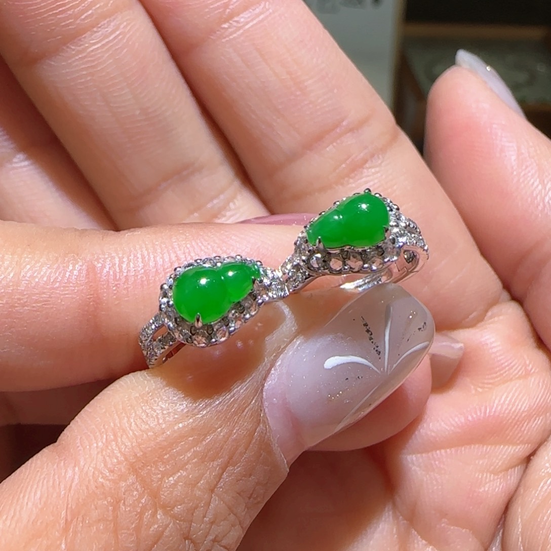 【闪购商品】翡翠耳饰18K金镶嵌缅甸