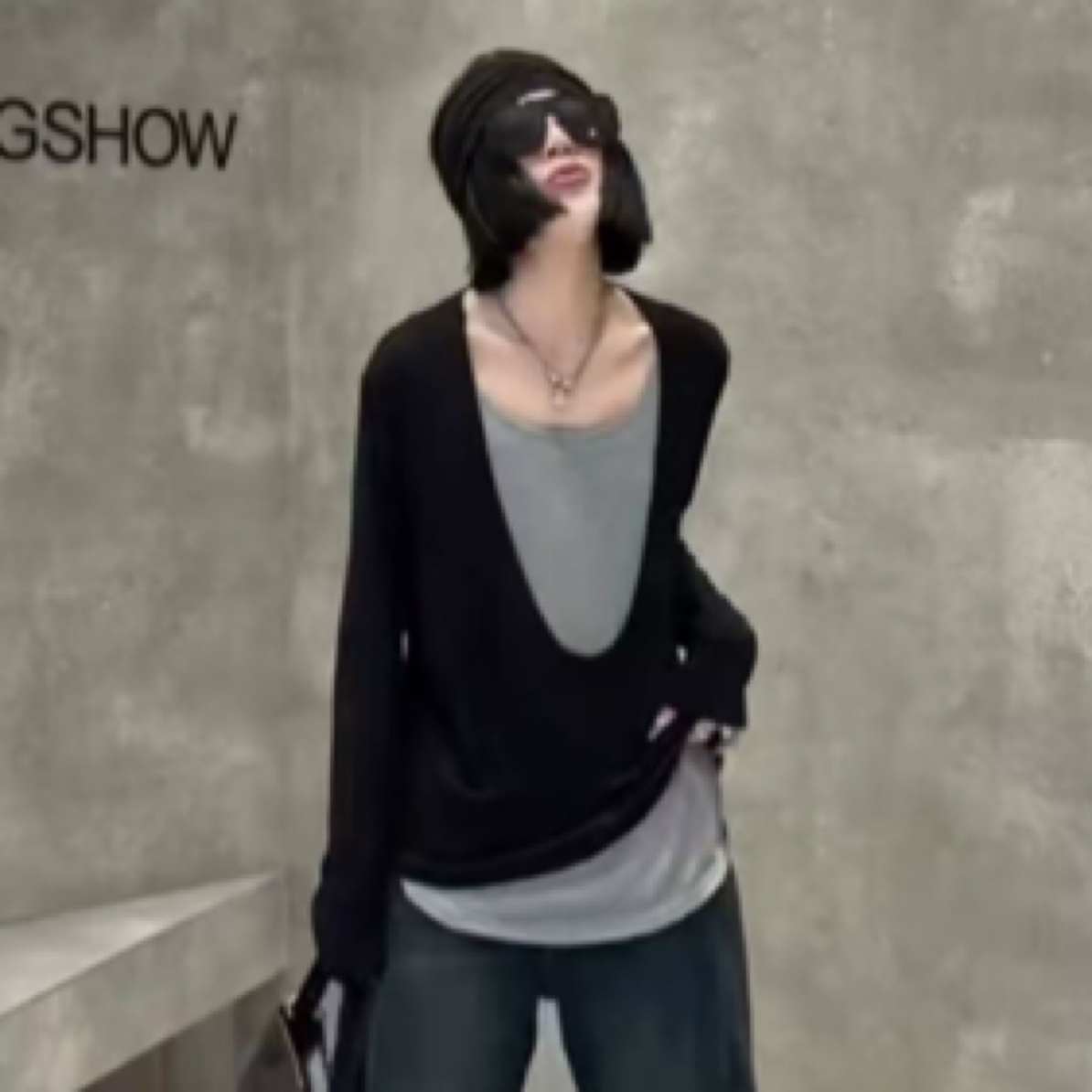 欧货拼接T恤打底衫宽松背心百搭