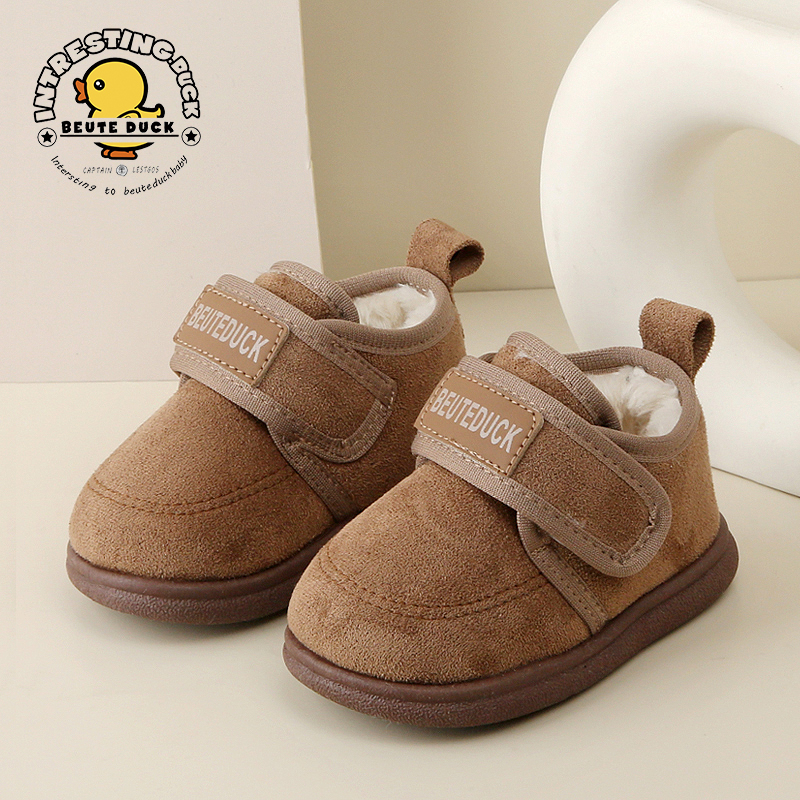 BEUTE DUCK冬季新款儿童雪地靴加绒宝宝棉鞋女童短靴男童幼儿园鞋