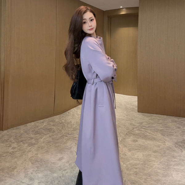 慵懒风宽松风衣外套女款2025春秋季新款休闲气质时尚大衣F8066