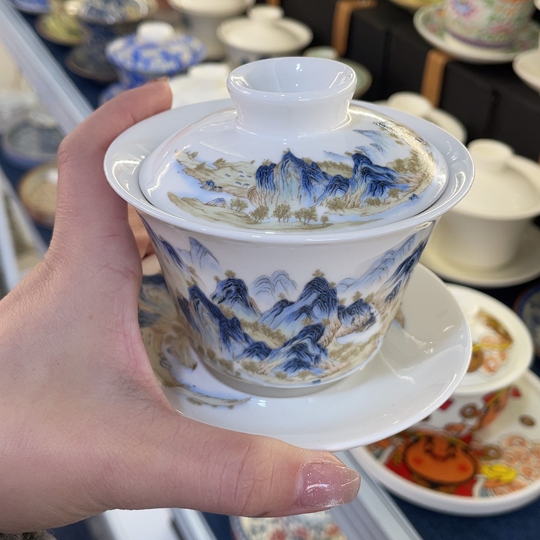 陶景德陶瓷盖碗茶具